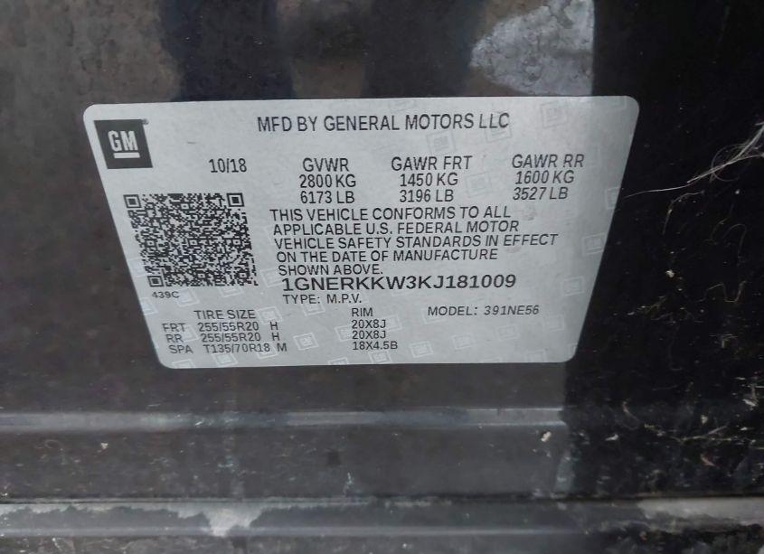 Photo 9 of 2019 Chevrolet Traverse PREMIER (VIN 1GNERKKW3KJ181009)