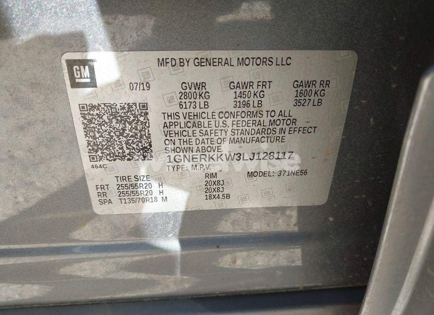 Photo 9 of 2020 Chevrolet Traverse FWD PREMIER (VIN 1GNERKKW3LJ128117)