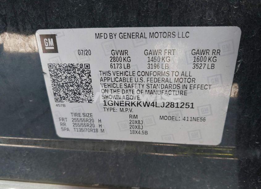 Photo 9 of 2020 Chevrolet Traverse FWD PREMIER (VIN 1GNERKKW4LJ281251)