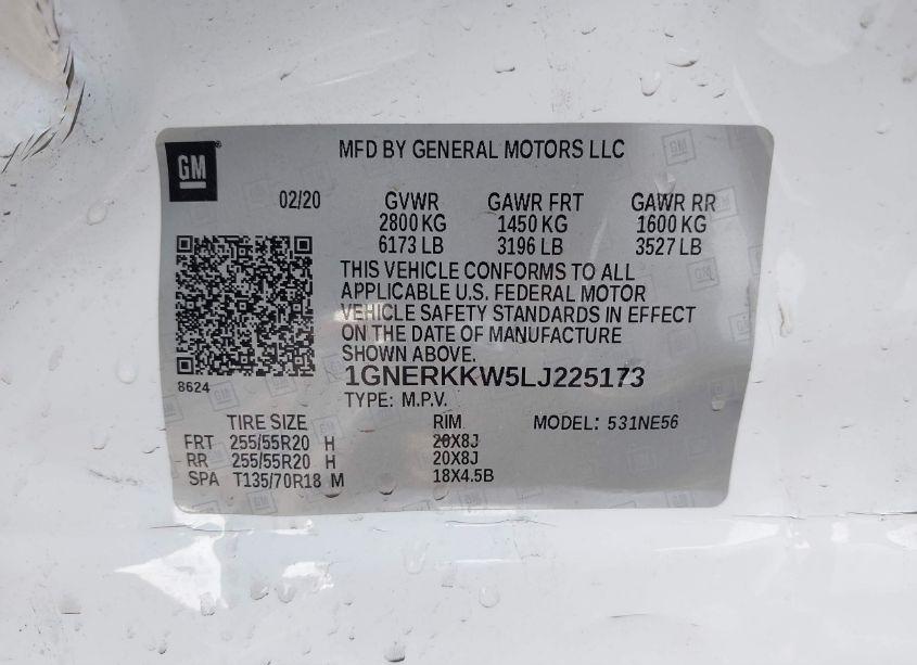 Photo 9 of 2020 Chevrolet Traverse FWD PREMIER (VIN 1GNERKKW5LJ225173)