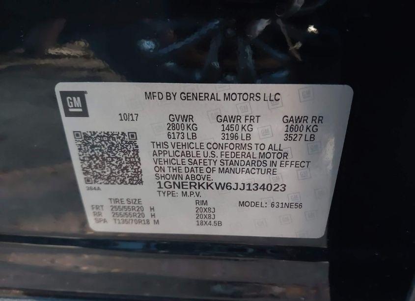 Photo 9 of 2018 Chevrolet Traverse PREMIER (VIN 1GNERKKW6JJ134023)