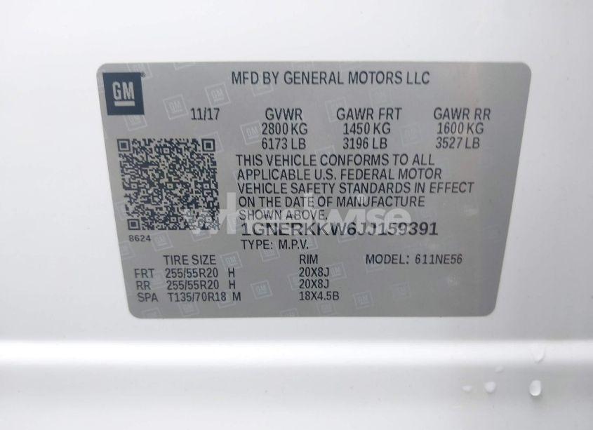 Photo 9 of 2018 Chevrolet Traverse PREMIER (VIN 1GNERKKW6JJ159391)