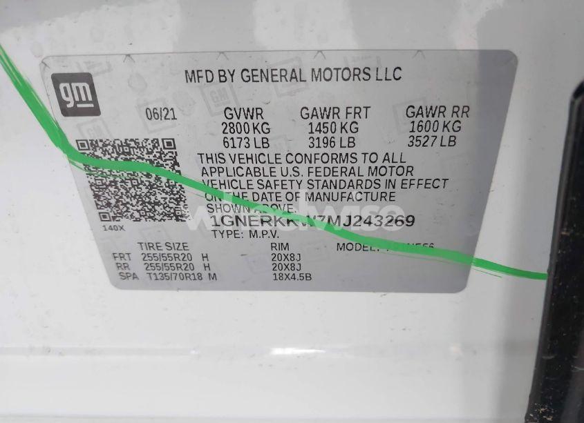 Photo 9 of 2021 Chevrolet Traverse FWD PREMIER (VIN 1GNERKKW7MJ243269)