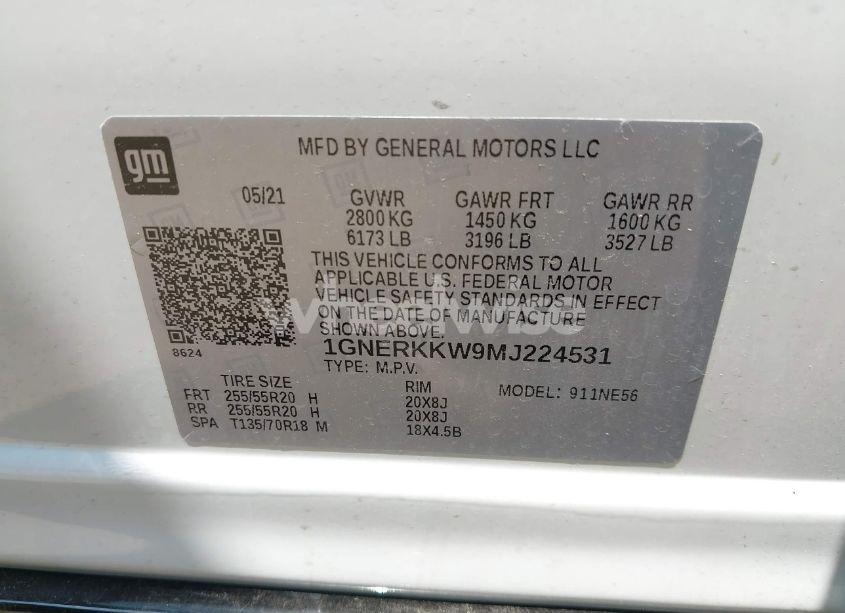Photo 9 of 2021 Chevrolet Traverse PREMIER (VIN 1GNERKKW9MJ224531)