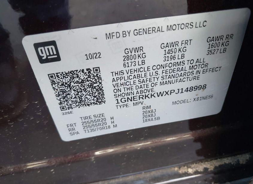Photo 9 of 2023 Chevrolet Traverse FWD PREMIER (VIN 1GNERKKWXPJ148998)