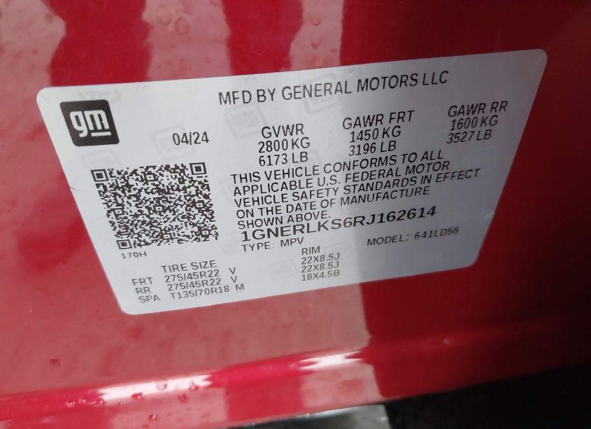 Photo 9 of 2024 Chevrolet Traverse FWD RS (VIN 1GNERLKS6RJ162614)