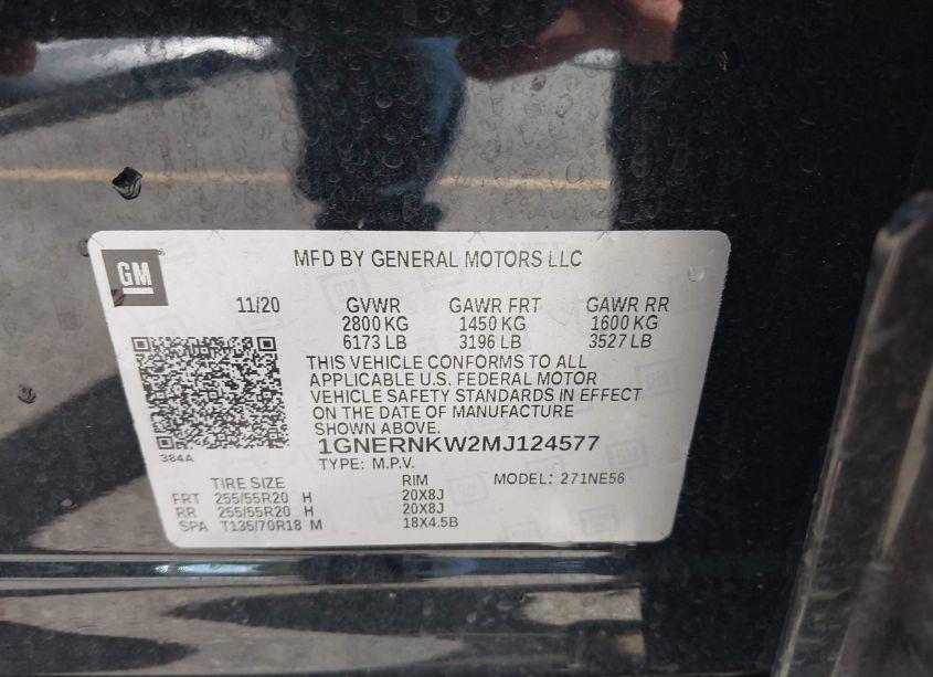 Photo 9 of 2021 Chevrolet Traverse FWD HIGH COUNTRY (VIN 1GNERNKW2MJ124577)