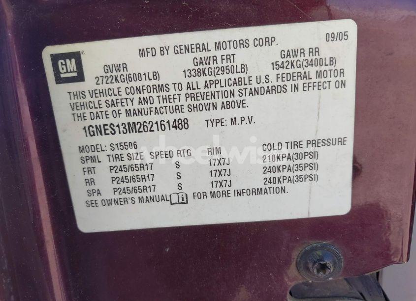 Photo 9 of 2006 Chevrolet Trailblazer LT (VIN 1GNES13M262161488)