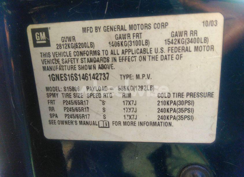 Photo 9 of 2004 Chevrolet Trailblazer EXT LT (VIN 1GNES16S146142737)