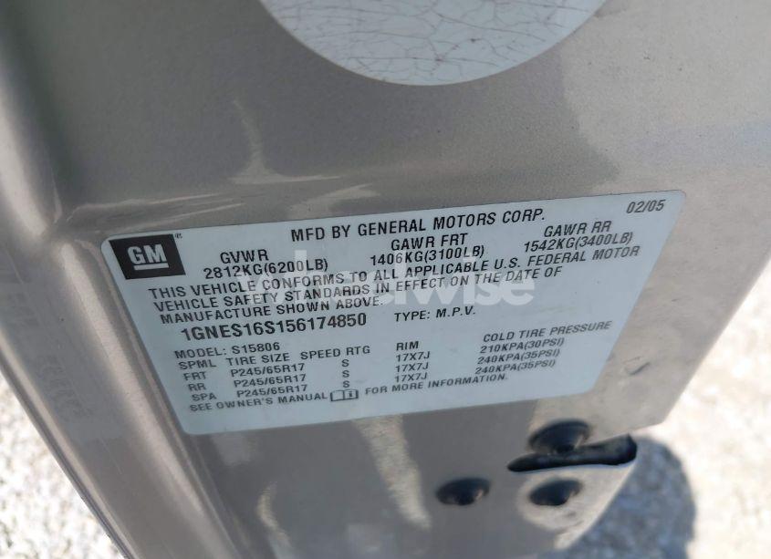 Photo 9 of 2005 Chevrolet Trailblazer EXT LS (VIN 1GNES16S156174850)