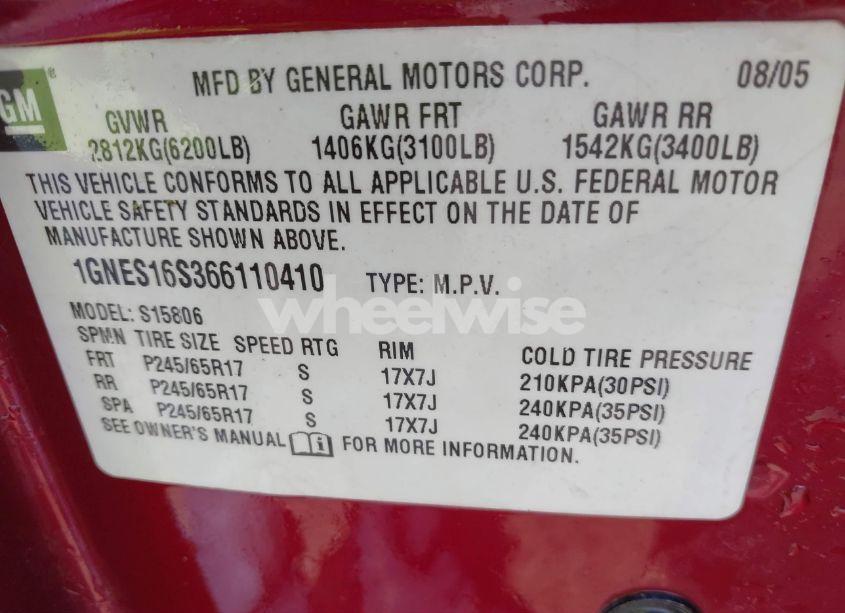 Photo 9 of 2006 Chevrolet Trailblazer EXT LT (VIN 1GNES16S366110410)