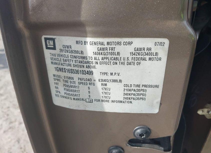 Photo 9 of 2003 Chevrolet Trailblazer EXT LT (VIN 1GNES16S536103499)