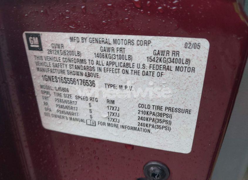 Photo 9 of 2005 Chevrolet Trailblazer EXT LS (VIN 1GNES16S556176536)