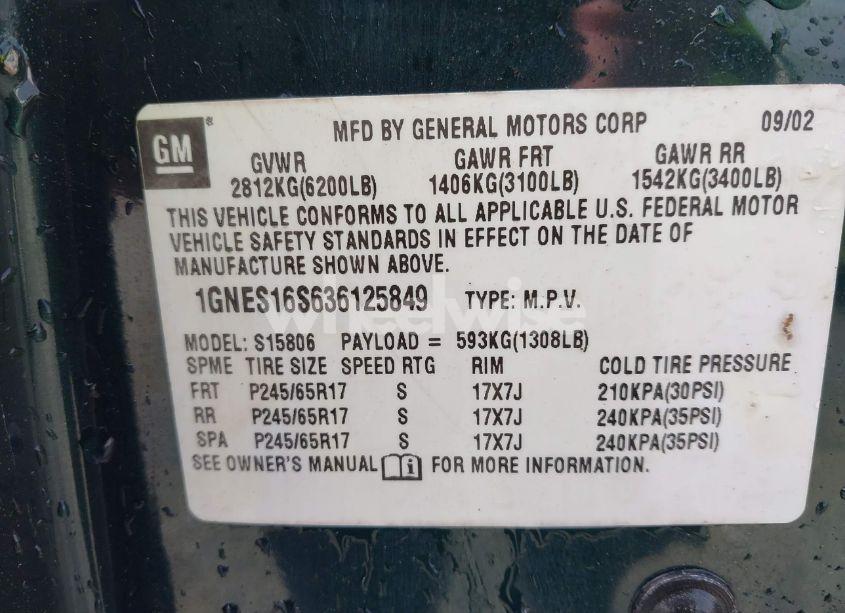 Photo 9 of 2003 Chevrolet Trailblazer EXT LT (VIN 1GNES16S636125849)