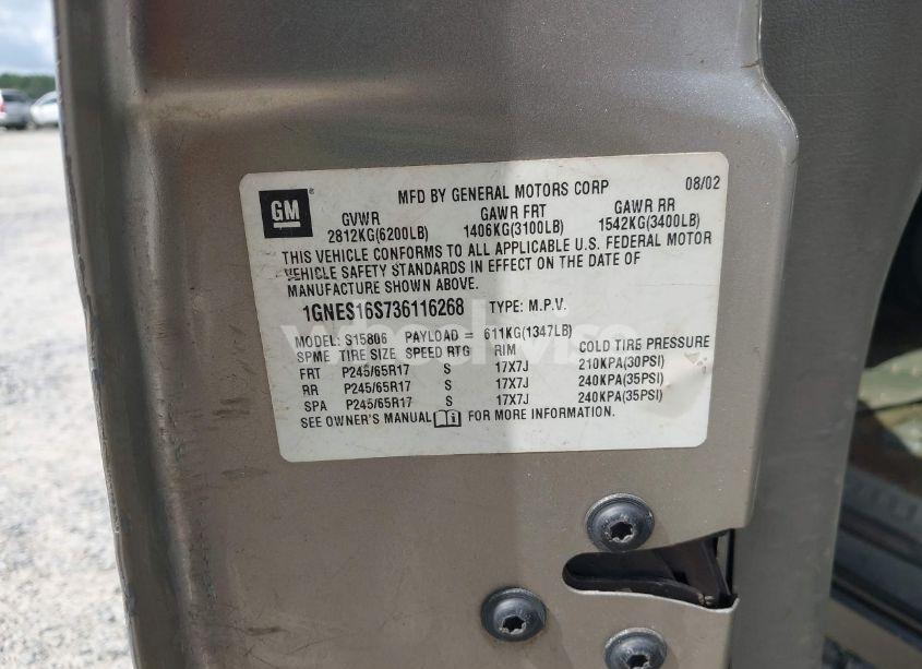 Photo 9 of 2003 Chevrolet Trailblazer EXT LT (VIN 1GNES16S736116268)