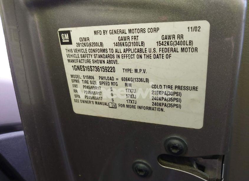 Photo 9 of 2003 Chevrolet Trailblazer EXT LT (VIN 1GNES16S736159220)