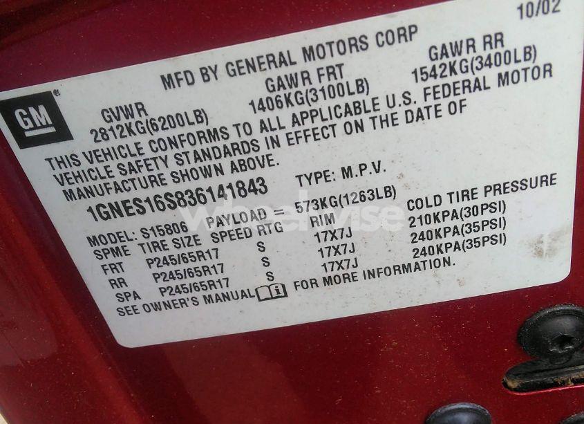 Photo 9 of 2003 Chevrolet Trailblazer EXT LT (VIN 1GNES16S836141843)