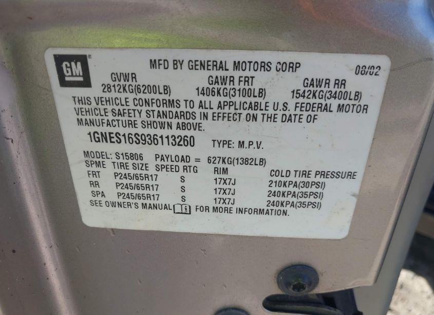 Photo 9 of 2003 Chevrolet Trailblazer EXT LT (VIN 1GNES16S936113260)