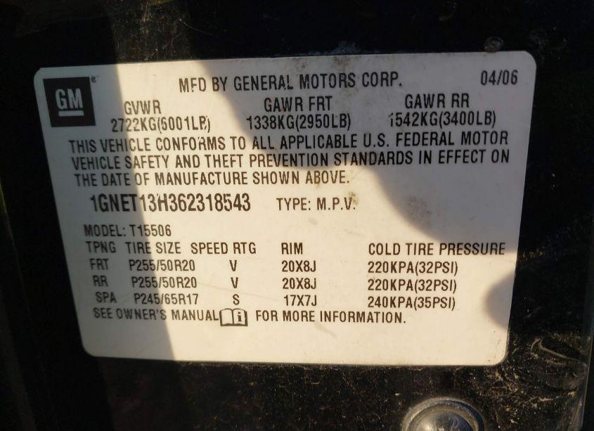 Photo 9 of 2006 Chevrolet Trailblazer LT (VIN 1GNET13H362318543)