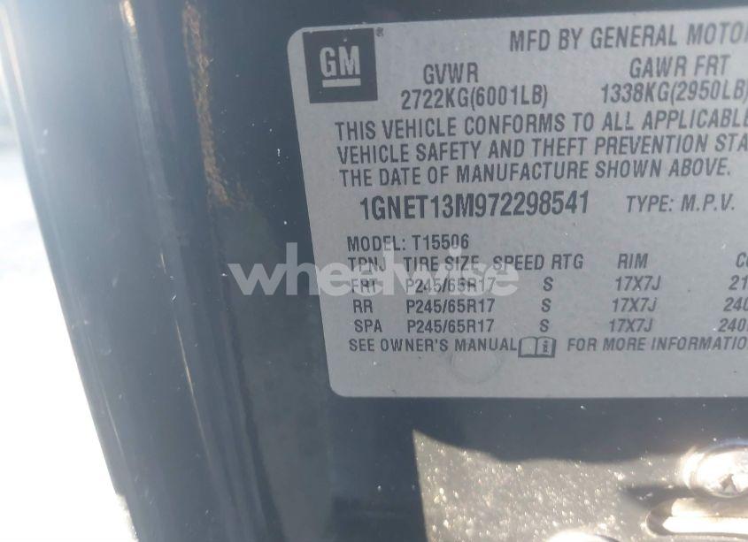 Photo 9 of 2007 Chevrolet Trailblazer LT (VIN 1GNET13M972298541)