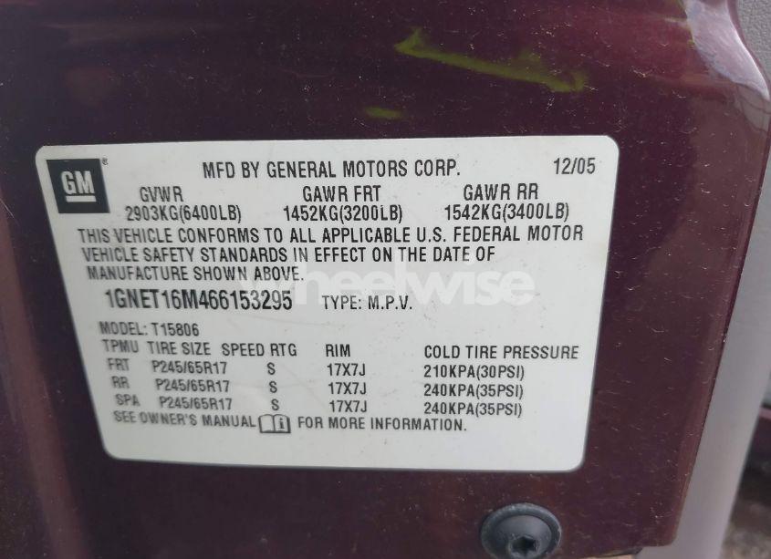 Photo 9 of 2006 Chevrolet Trailblazer EXT LT (VIN 1GNET16M466153295)