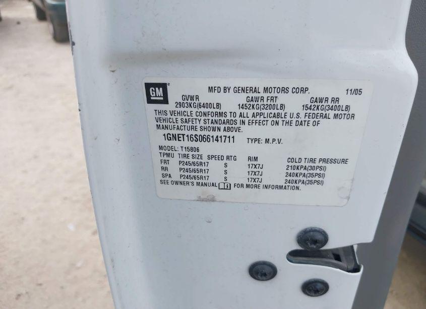 Photo 9 of 2006 Chevrolet Trailblazer EXT LS (VIN 1GNET16S066141711)