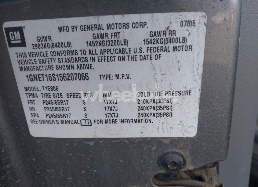 Photo 15 of 2005 Chevrolet Trailblazer EXT LS (VIN 1GNET16S156207066)