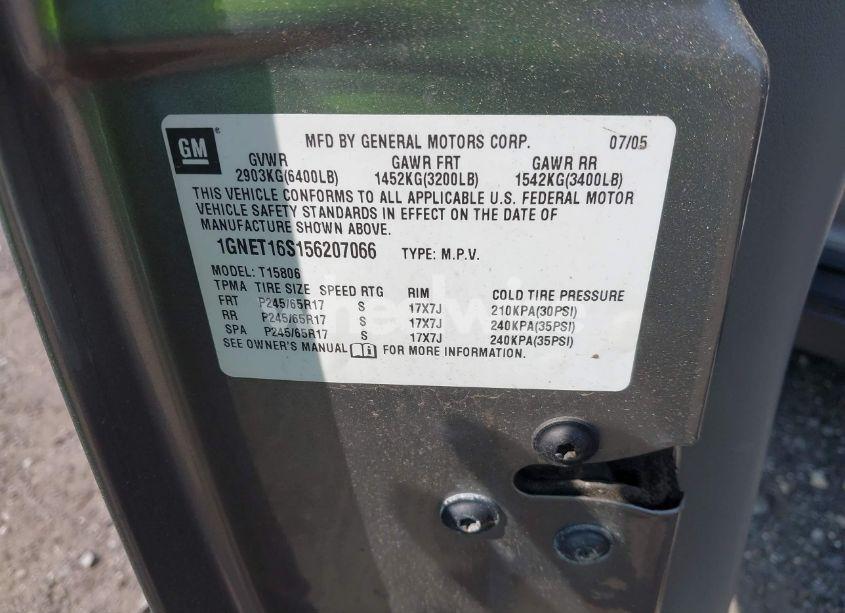 Photo 9 of 2005 Chevrolet Trailblazer EXT LS (VIN 1GNET16S156207066)