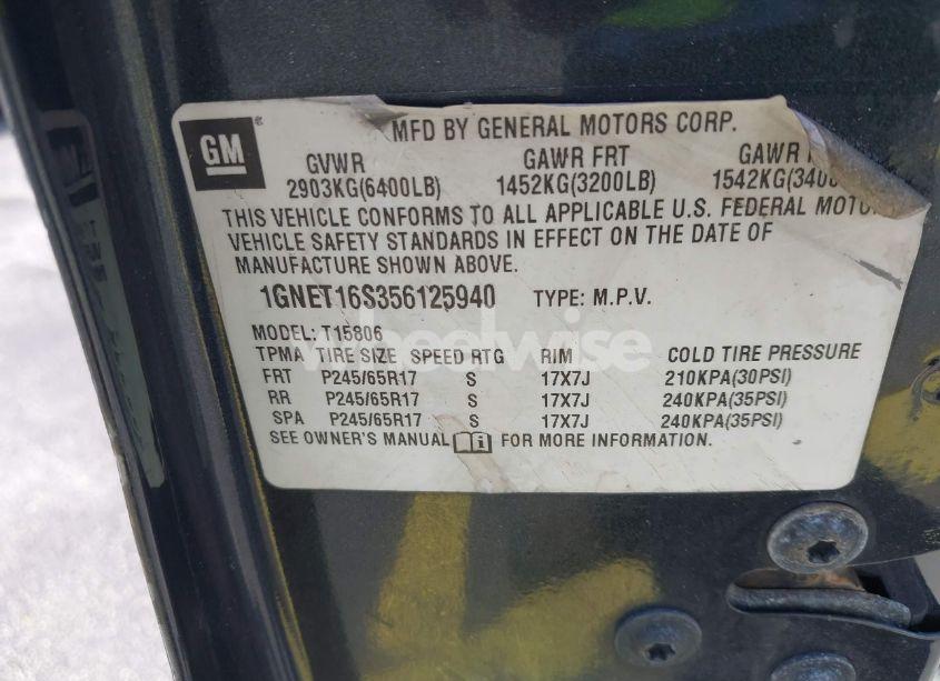 Photo 9 of 2005 Chevrolet Trailblazer EXT LS (VIN 1GNET16S356125940)