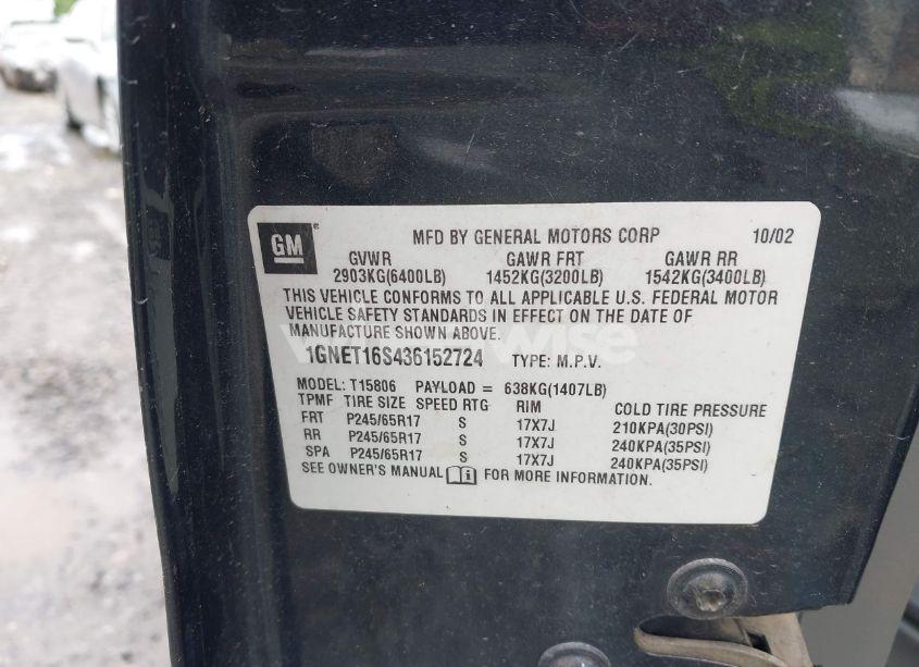 Photo 9 of 2003 Chevrolet Trailblazer EXT LT (VIN 1GNET16S436152724)