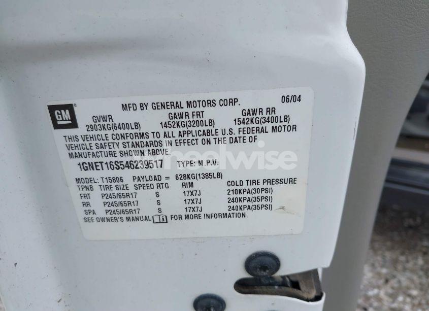 Photo 9 of 2004 Chevrolet Trailblazer EXT LS (VIN 1GNET16S546239517)