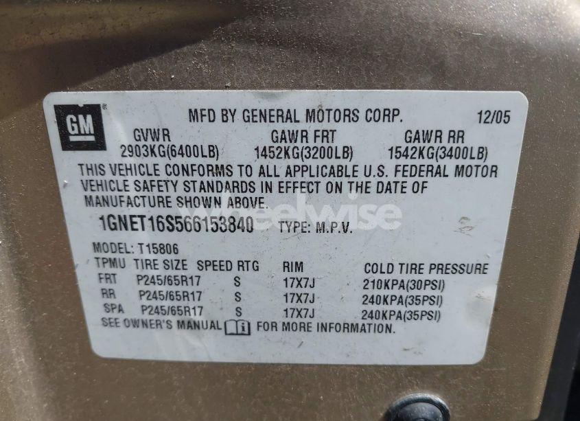 Photo 9 of 2006 Chevrolet Trailblazer EXT LS (VIN 1GNET16S566153840)