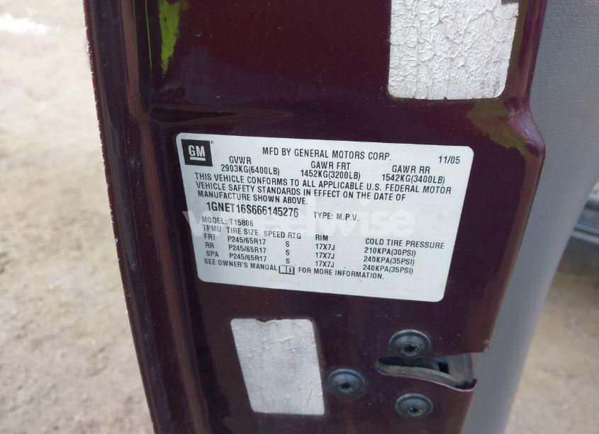 Photo 9 of 2006 Chevrolet Trailblazer EXT LS (VIN 1GNET16S666145276)