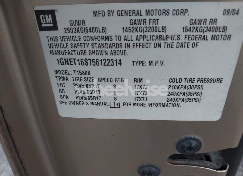 Photo 9 of 2005 Chevrolet Trailblazer EXT LS (VIN 1GNET16S756122314)