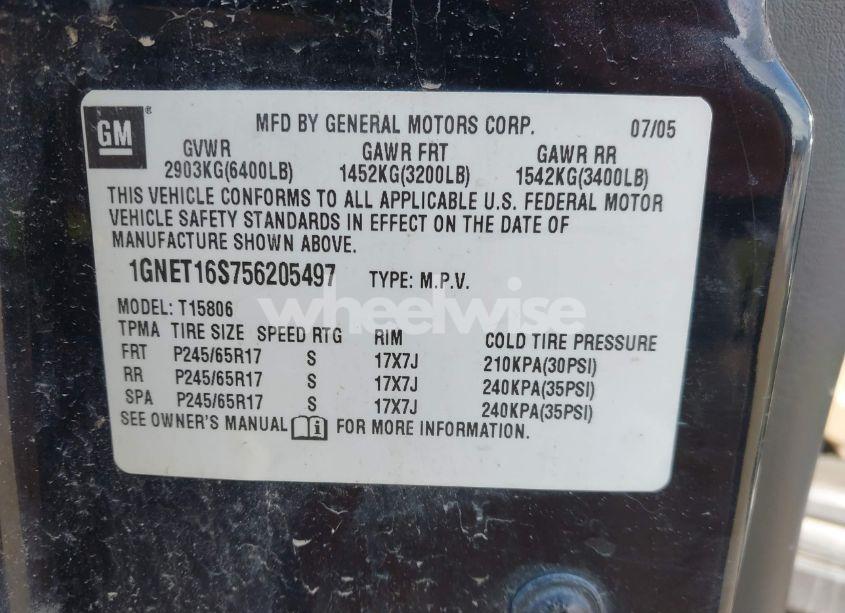 Photo 9 of 2005 Chevrolet Trailblazer EXT LT (VIN 1GNET16S756205497)