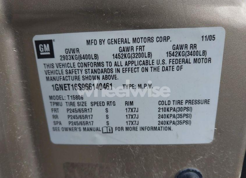 Photo 9 of 2006 Chevrolet Trailblazer EXT LS (VIN 1GNET16S966140461)