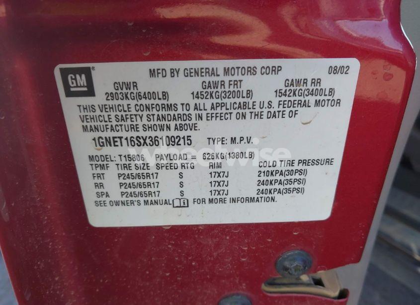 Photo 9 of 2003 Chevrolet Trailblazer EXT LT (VIN 1GNET16SX36109215)