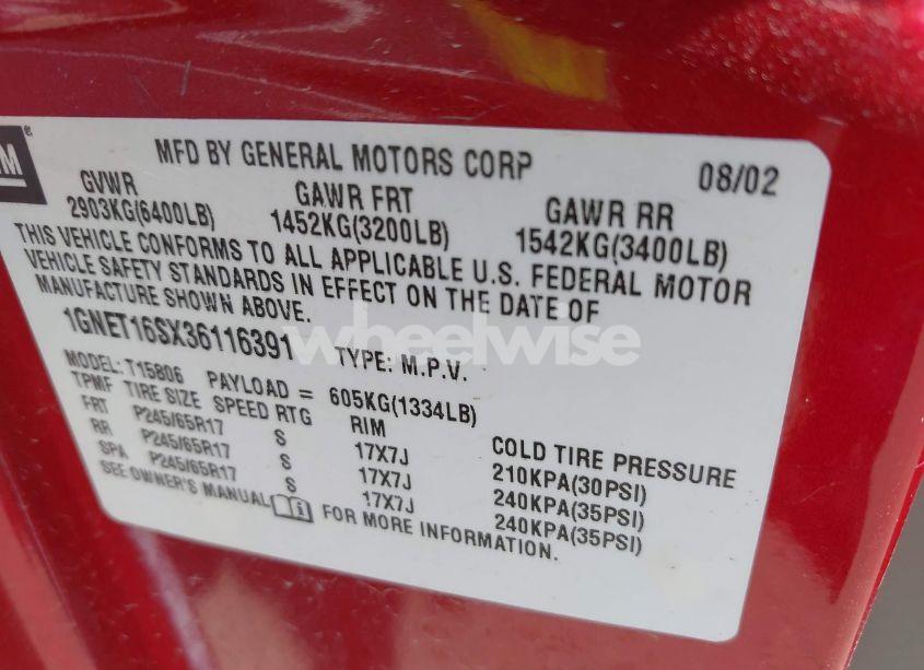 Photo 9 of 2003 Chevrolet Trailblazer EXT LT (VIN 1GNET16SX36116391)