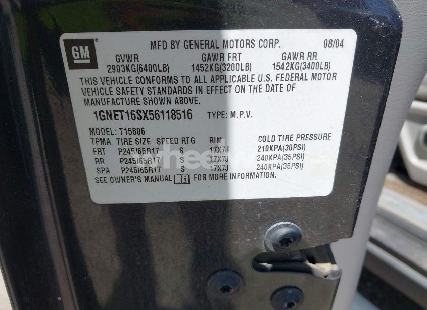 Photo 9 of 2005 Chevrolet Trailblazer EXT LS (VIN 1GNET16SX56118516)