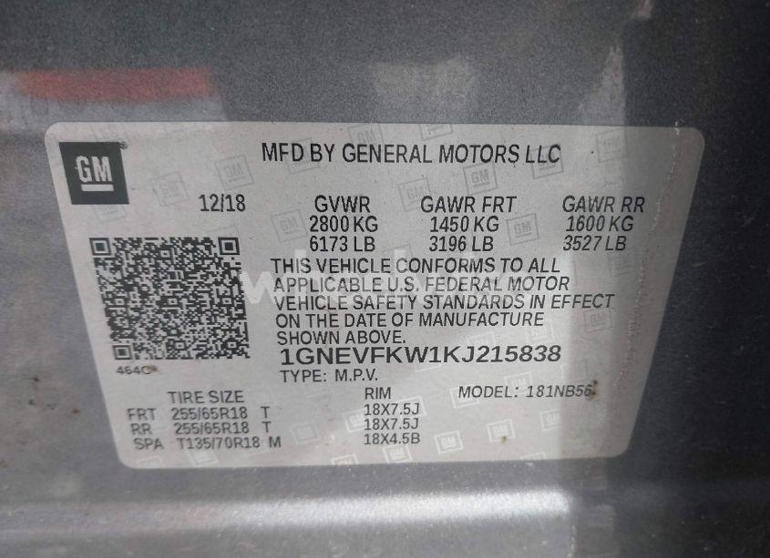 Photo 9 of 2019 Chevrolet Traverse LS (VIN 1GNEVFKW1KJ215838)