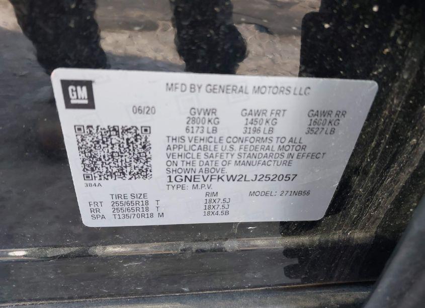 Photo 9 of 2020 Chevrolet Traverse AWD LS (VIN 1GNEVFKW2LJ252057)