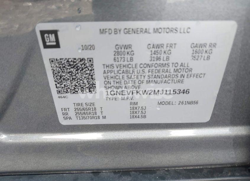 Photo 9 of 2021 Chevrolet Traverse AWD LS (VIN 1GNEVFKW2MJ115346)