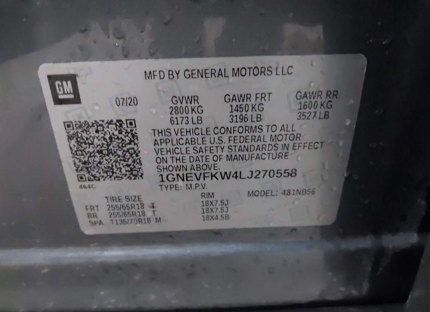 Photo 9 of 2020 Chevrolet Traverse AWD LS (VIN 1GNEVFKW4LJ270558)