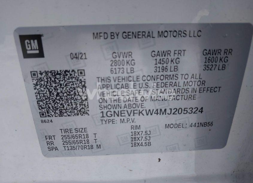 Photo 9 of 2021 Chevrolet Traverse AWD LS (VIN 1GNEVFKW4MJ205324)