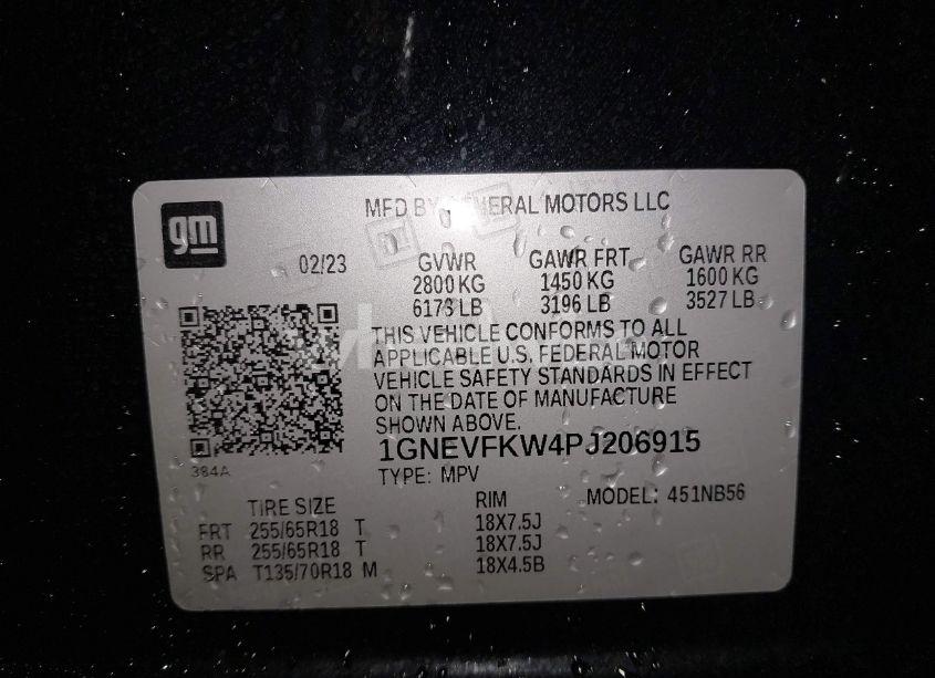 Photo 9 of 2023 Chevrolet Traverse AWD LS (VIN 1GNEVFKW4PJ206915)