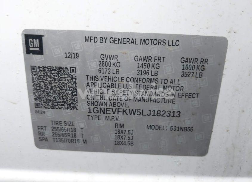 Photo 9 of 2020 Chevrolet Traverse AWD LS (VIN 1GNEVFKW5LJ182313)