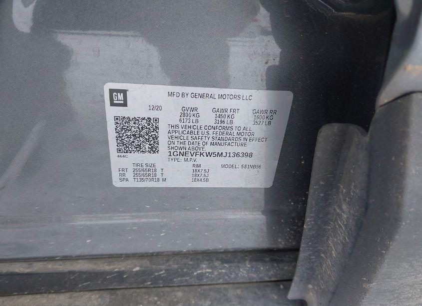 Photo 9 of 2021 Chevrolet Traverse AWD LS (VIN 1GNEVFKW5MJ136398)