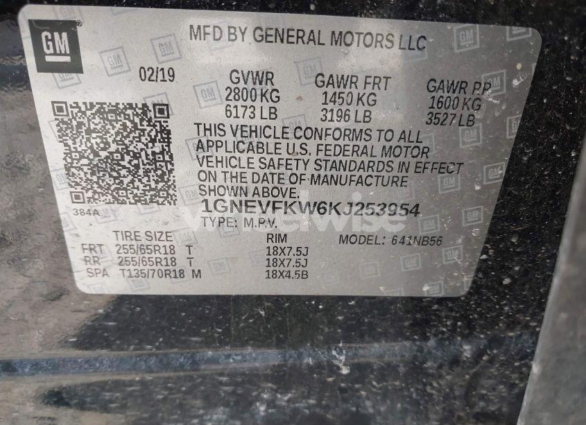 Photo 9 of 2019 Chevrolet Traverse LS (VIN 1GNEVFKW6KJ253954)