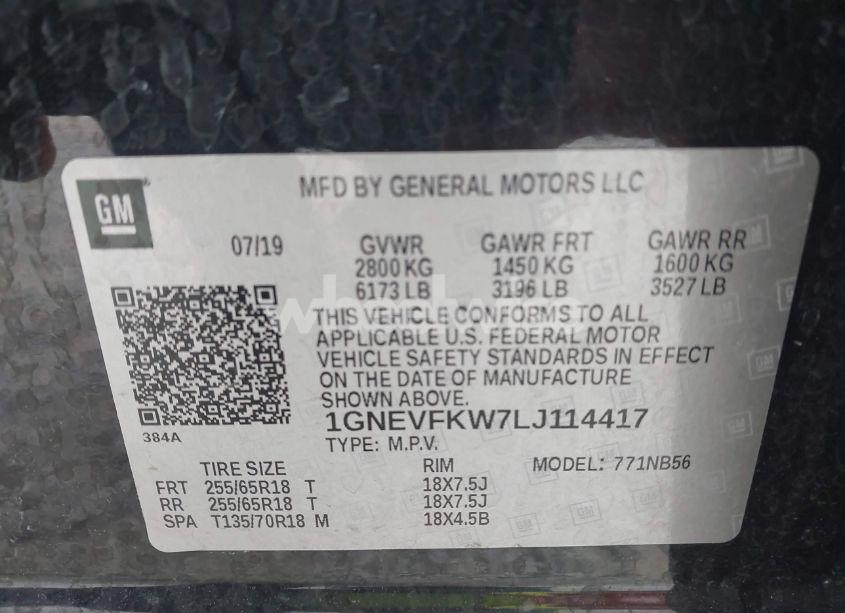 Photo 9 of 2020 Chevrolet Traverse AWD LS (VIN 1GNEVFKW7LJ114417)