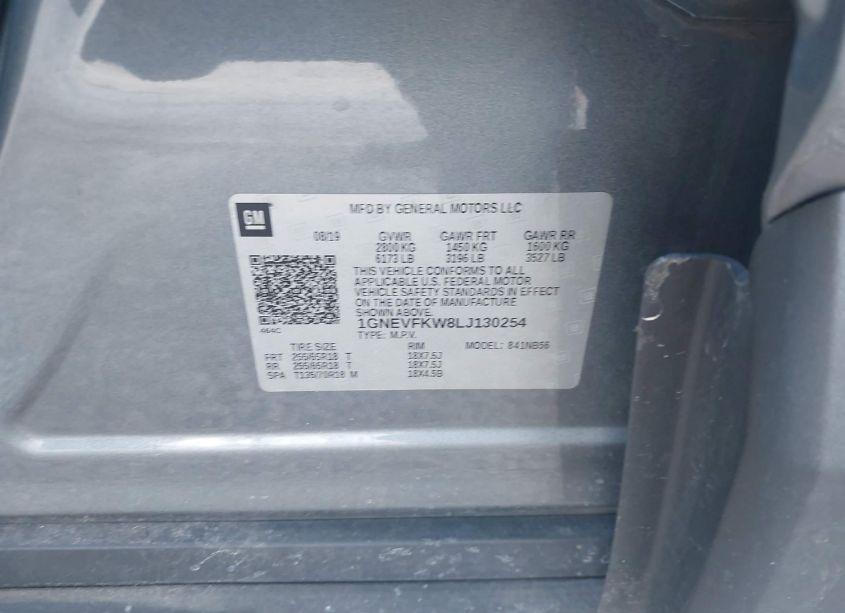 Photo 9 of 2020 Chevrolet Traverse AWD LS (VIN 1GNEVFKW8LJ130254)